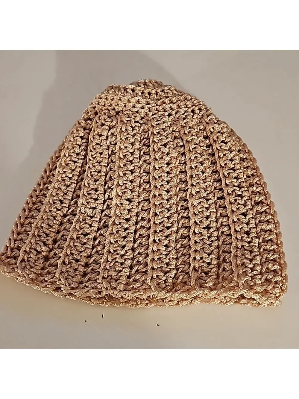 Handmade Crochet Pom pom Beanie hat Pink hollow out stitch Retro Nylon Art